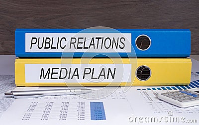 Public Relations and Media Plan Stock Photo