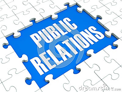 Public Relations Puzzle Shows Publicity And Press Stock Photo