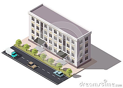 Public residential building isometry Stock Photo