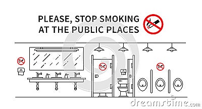 Public restroom no smoking vector illustration Vector Illustration