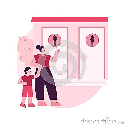 Public restrooms abstract concept vector illustration. Vector Illustration