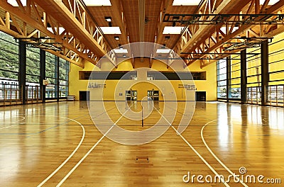 Public school, interior gym Stock Photo