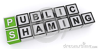 Public shaming word block Stock Photo