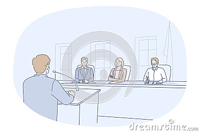 Public speaker, meeting, conference concept Vector Illustration