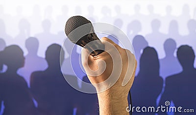 Public speaking and giving speech concept. Stock Photo