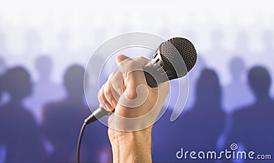 Public speaking and giving speech concept. Stock Photo