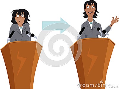 Public speaking training Vector Illustration