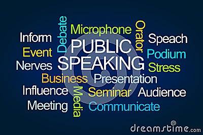 Public Speaking Word Cloud Stock Photo