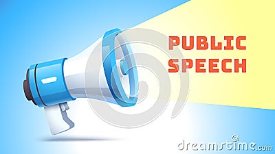 Public speech concept. Emitting sound for activism Vector Illustration