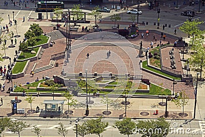 Public Square in Cleveland Editorial Stock Photo