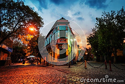 Public Square in La Boca, Buenos Aires, Argentina. Taken during Stock Photo