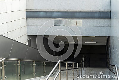 public staircase at station or mall for exit Stock Photo
