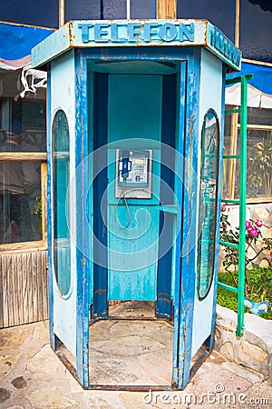 Public telephone booth Stock Photo