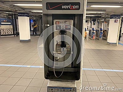 Public telephone in newyork city Editorial Stock Photo