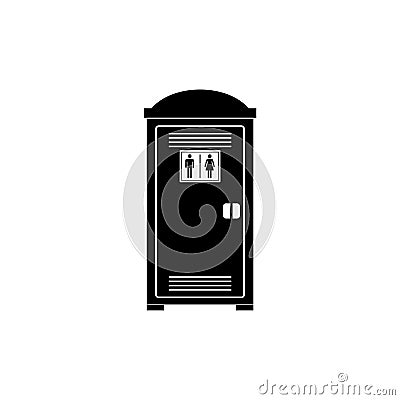 Portable restroom on a white background, Public toilet icon, Portable toilet sign Vector Illustration