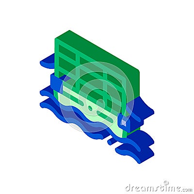 Public Transport Cable Ferry isometric icon vector illustration Vector Illustration