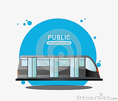 Public transport electric train Vector Illustration