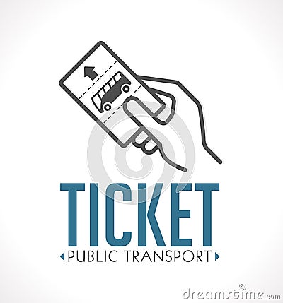 Public transport ticket logo Vector Illustration