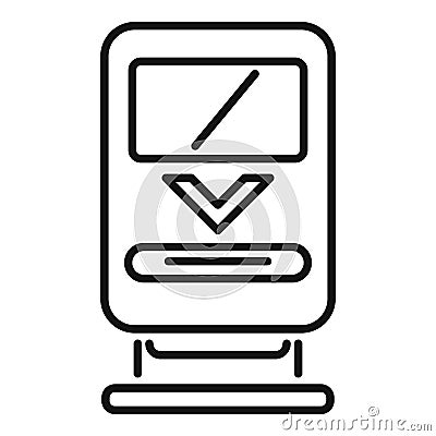Public transport ticket validating machine icon showing ticket validation Vector Illustration
