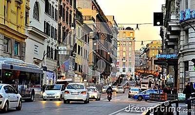 Public transportation on the streets of Rome Editorial Stock Photo