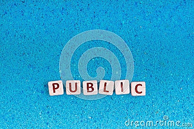 Public word on stone Stock Photo