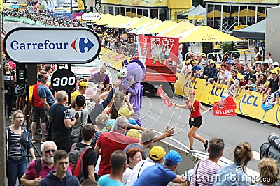 The publicity caravan on stage 3 of the 2017 Tour de France Editorial Stock Photo