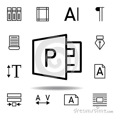 publisher icon. Can be used for web, logo, mobile app, UI, UX Stock Photo