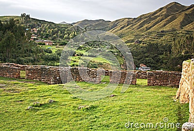 Puca Pucara offers stunning views of the Cusco Valley Stock Photo