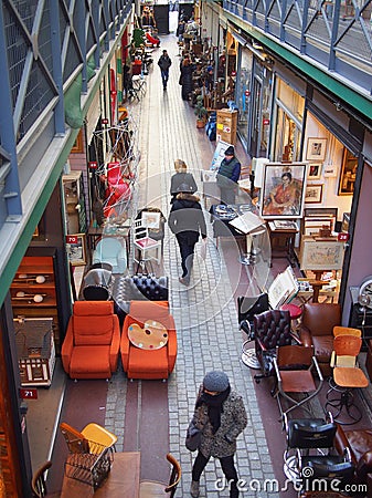 Puces de Saint Ouen, largest flea market in Paris Editorial Stock Photo