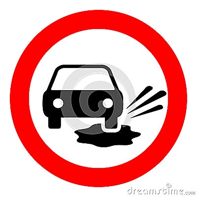 Puddles on the road warning vector sign Vector Illustration