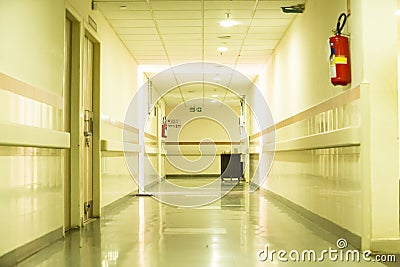 Empty corridor in indian public hospital Editorial Stock Photo