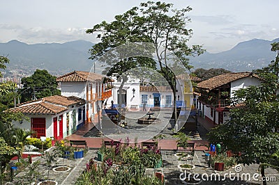 Pueblito Paisa in Nutibara Hill, reproduction of the traditional Editorial Stock Photo