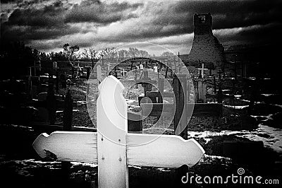 Pueblo Cemetery Stock Photo