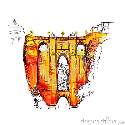 Puente Nuevo, New Bridge, in Ronda, Spain Stock Photo