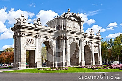 Puerta de Alcala (Alcala Gate) in Madrid Stock Photo