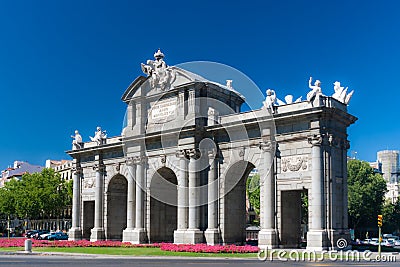 Puerta de Alcala in central Madrid, Spain Stock Photo