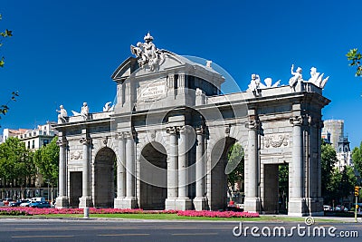 Puerta de Alcala in central Madrid, Spain Stock Photo