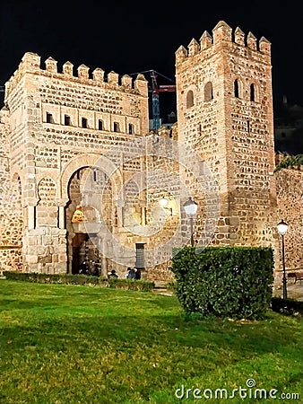 The Puerta de Bisagra Vieja, also known as Puerta de Bisagra, Toledo, Castilla la Mancha, Spain Editorial Stock Photo