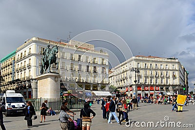 Puerta del Sol, Madrid, Spain Editorial Stock Photo