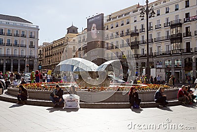 Puerta del Sol Square, Madrid, Spain Editorial Stock Photo