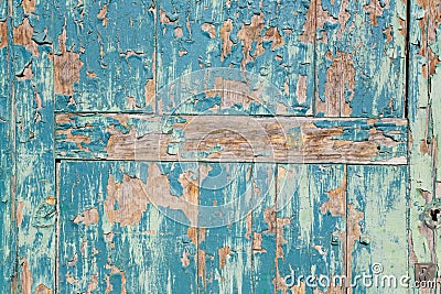 Puerta pintada en azul Stock Photo