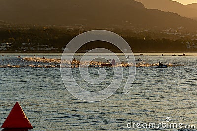 PUERTO BANUS, SPAIN - APRIL 28, 2018 ironman triathlon Competition Editorial Stock Photo