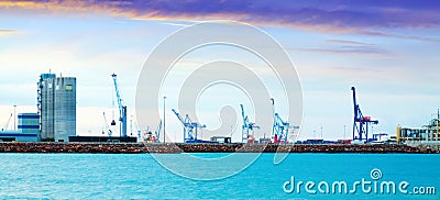 Puerto de Castellon - logistics port in Castellon de la Plana Stock Photo