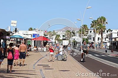 Puerto del Carmen; Lanzarote High St; or, Main Road Editorial Stock Photo