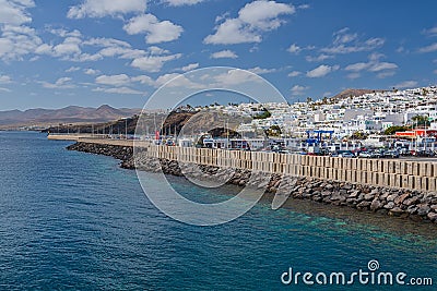 Puerto del Carmen panorama Lanzarote Spain Editorial Stock Photo