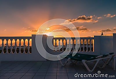 Puerto del carmen sunset Stock Photo