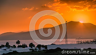 Puerto del carmen sunset Stock Photo