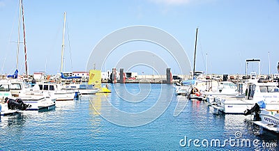 Puerto deportivo de Playa Blanca, Lanzarote Editorial Stock Photo