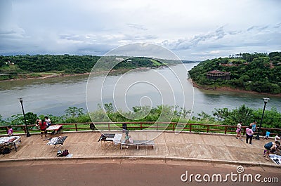 PUERTO IGUAZU, AGRENTINA, 28 NOVEMBER 2016: aerial view to craft Editorial Stock Photo