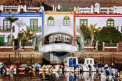 Puerto Mogan harbor - Gran Canaria Editorial Stock Photo